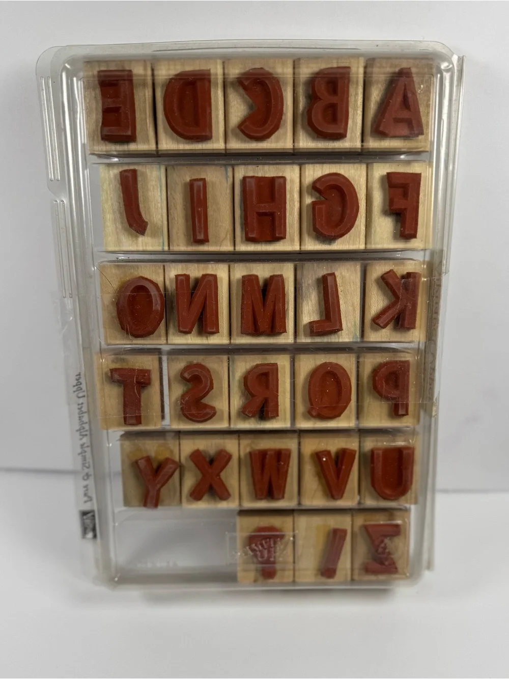 Stampin' Up! Wood Alphabet Stamp Set - Black on Natural Wood
